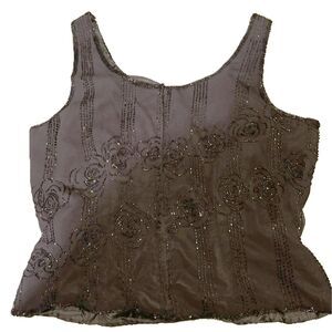 Elegant Black Beaded Formal Top JKara XL Ideal for New Years, Celebrations